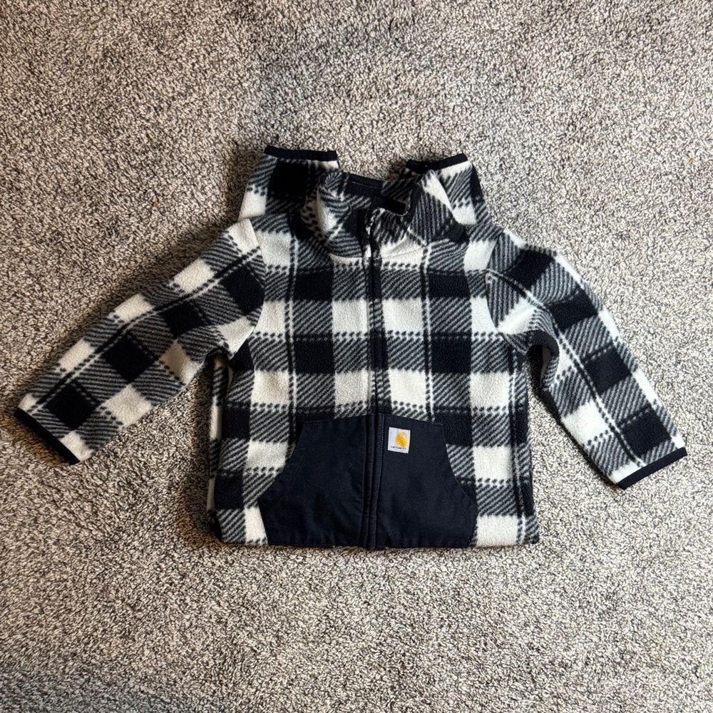 Carhartt Kids' Plaid Long Sleeve Printed Zip-Front Coverall